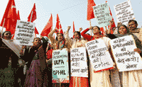CPI-ML protest against in Patana ULFA Killings